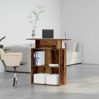 Produktbild för Receptionsdisk åldrat trä 100x40x104 cm konstruerat trä