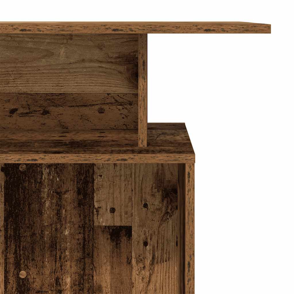 Produktbild för Receptionsdisk åldrat trä 100x40x104 cm konstruerat trä