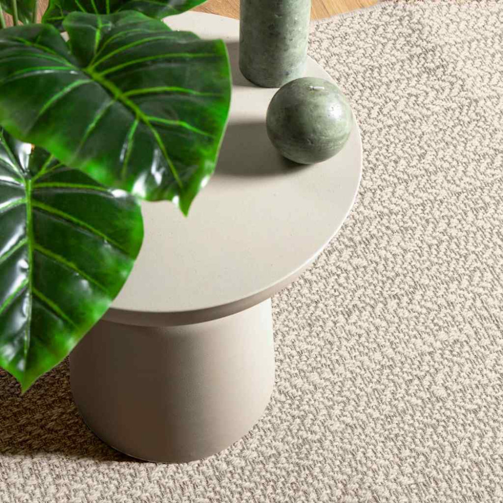 Produktbild för Matta ZIZUR gräddvit 240x240 cm jutelook inomhus och utomhus