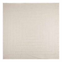 Produktbild för Matta ZIZUR gräddvit 240x240 cm jutelook inomhus och utomhus