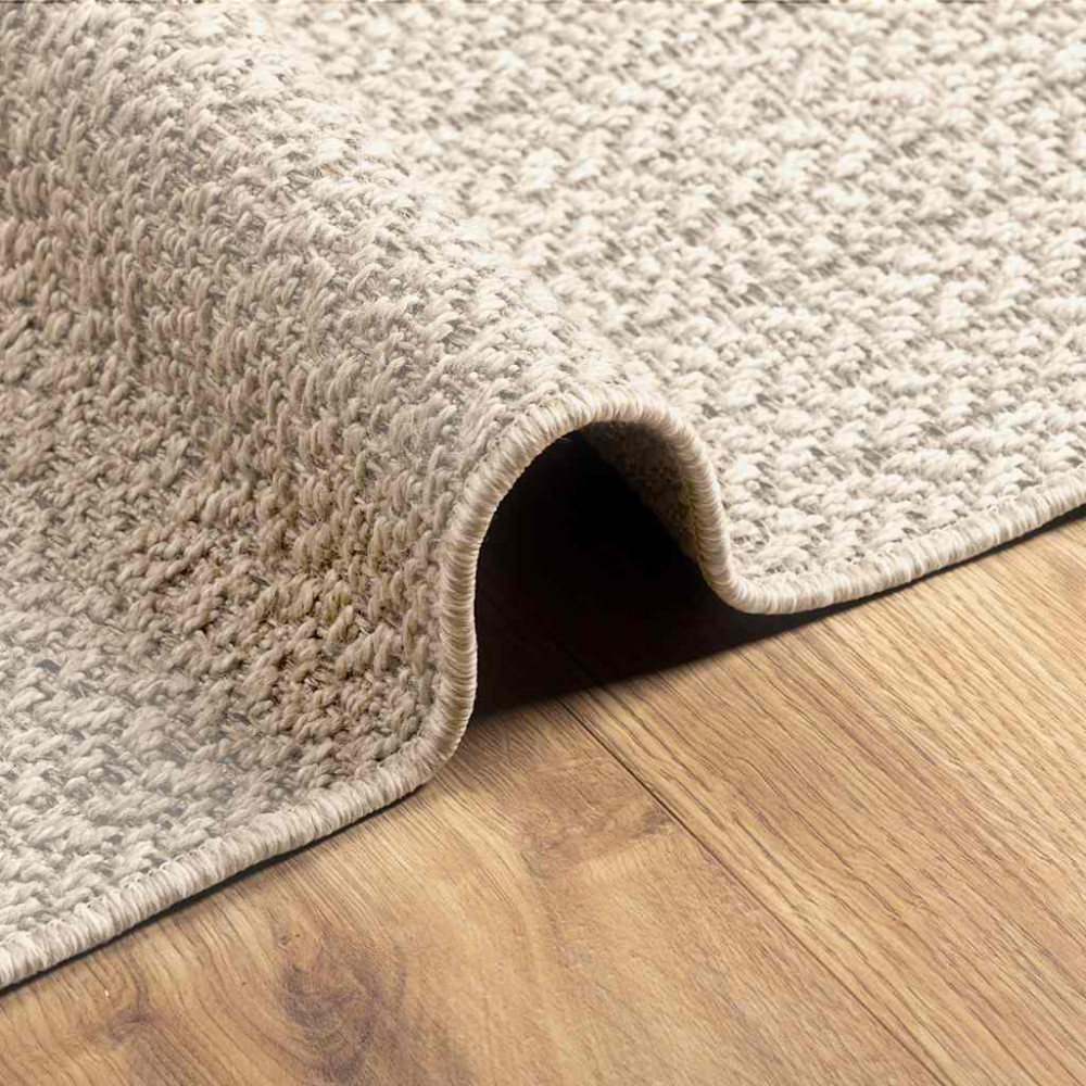 Produktbild för Matta ZIZUR gräddvit 240x240 cm jutelook inomhus och utomhus