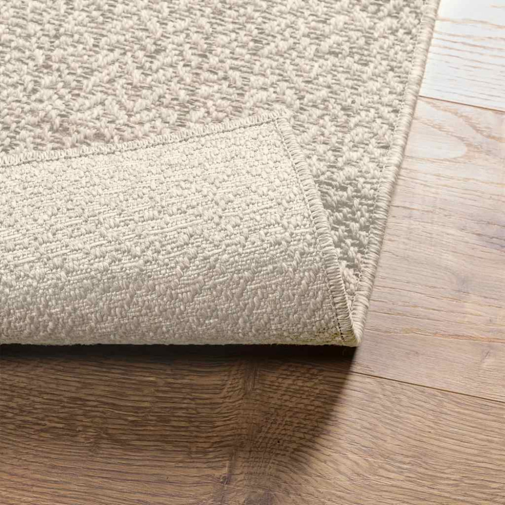 Produktbild för Matta ZIZUR gräddvit 240x240 cm jutelook inomhus och utomhus