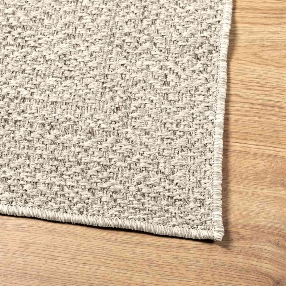 Produktbild för Matta ZIZUR gräddvit 240x240 cm jutelook inomhus och utomhus