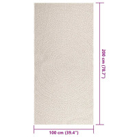 Produktbild för Matta ZIZUR gräddvit 100x200 cm jutelook inomhus och utomhus
