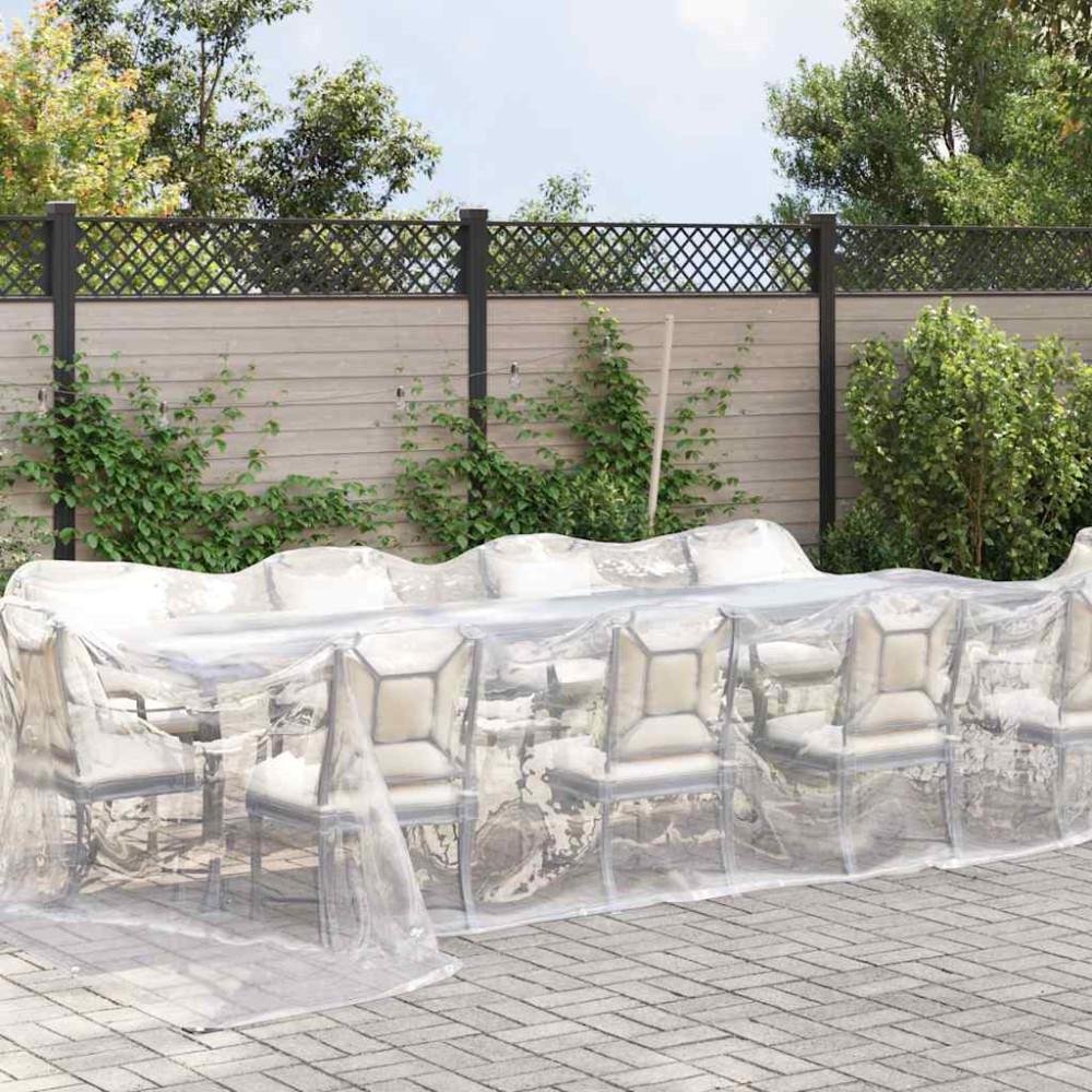 Produktbild för Klar presenning med öljetter 4x8 m polyeten