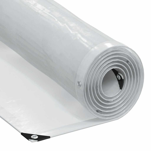 vidaXL Klar presenning med öljetter 10x10 m polyeten