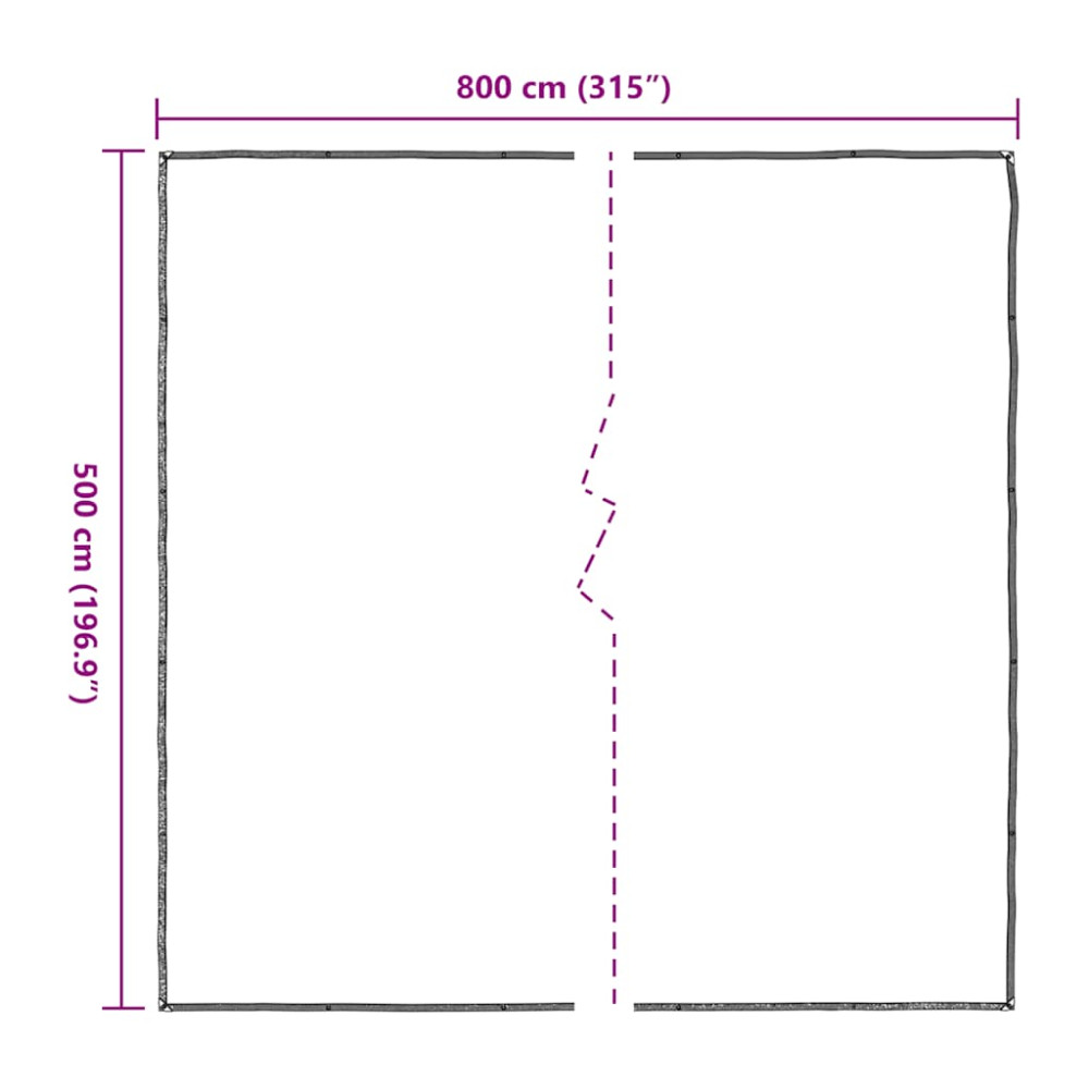Produktbild för Klar presenning med öljetter 5x8 m polyeten