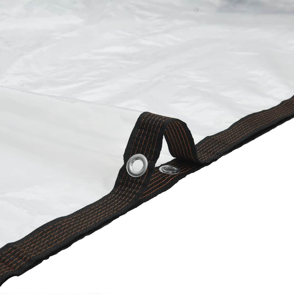 Produktbild för Klar presenning med öljetter 5x12 m polyeten