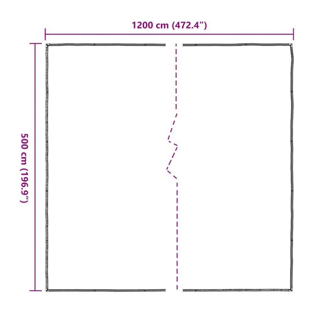 Produktbild för Klar presenning med öljetter 5x12 m polyeten