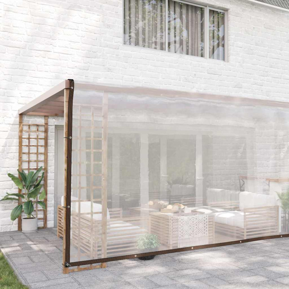 Produktbild för Klar presenning med öljetter 6x6 m polyeten