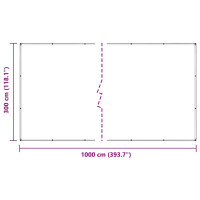 Produktbild för Klar presenning med öljetter 3x10 m PVC