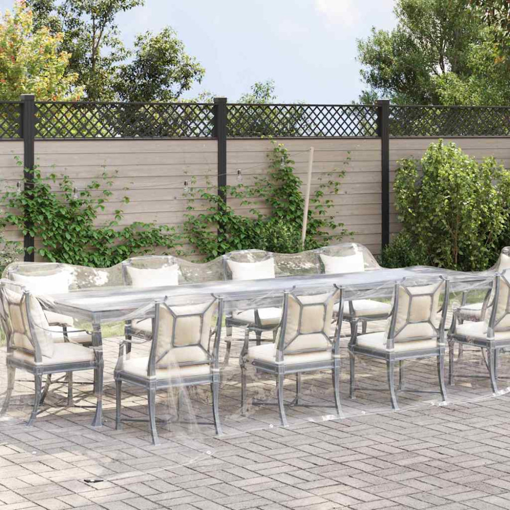 Produktbild för Klar presenning med öljetter 4x10 m PVC