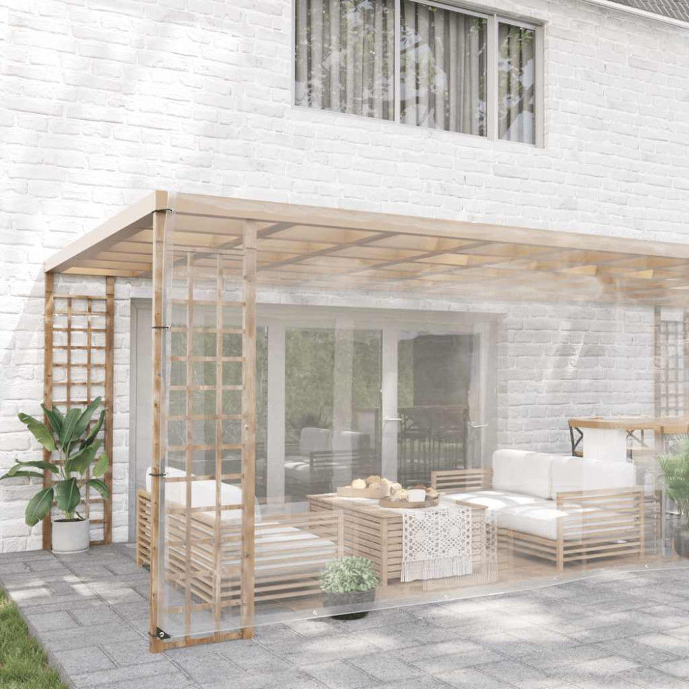 Produktbild för Klar presenning med öljetter 5x10 m PVC