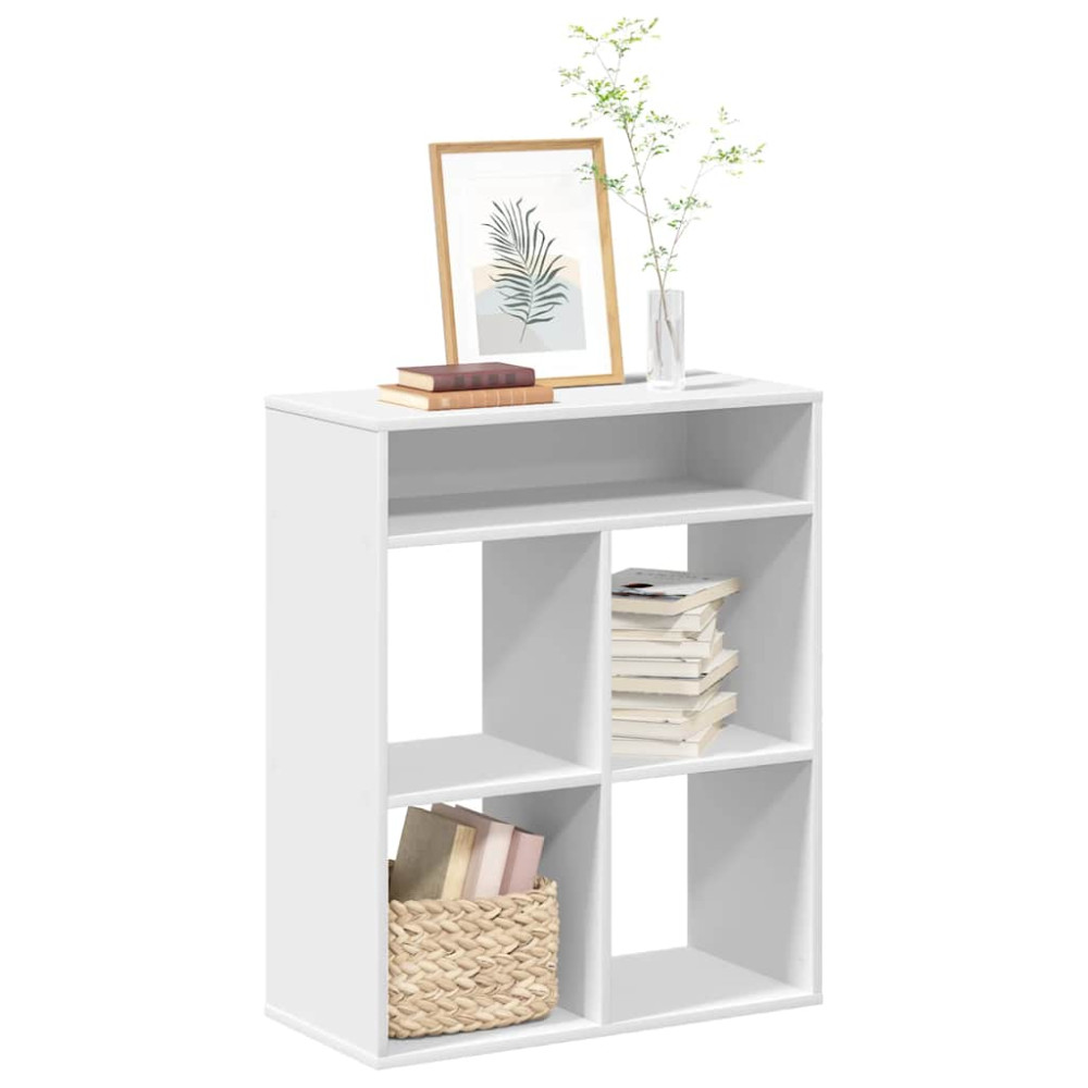 Produktbild för Bokhylla vit 66x31x80 cm spånskiva
