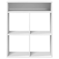 Produktbild för Bokhylla vit 66x31x80 cm spånskiva