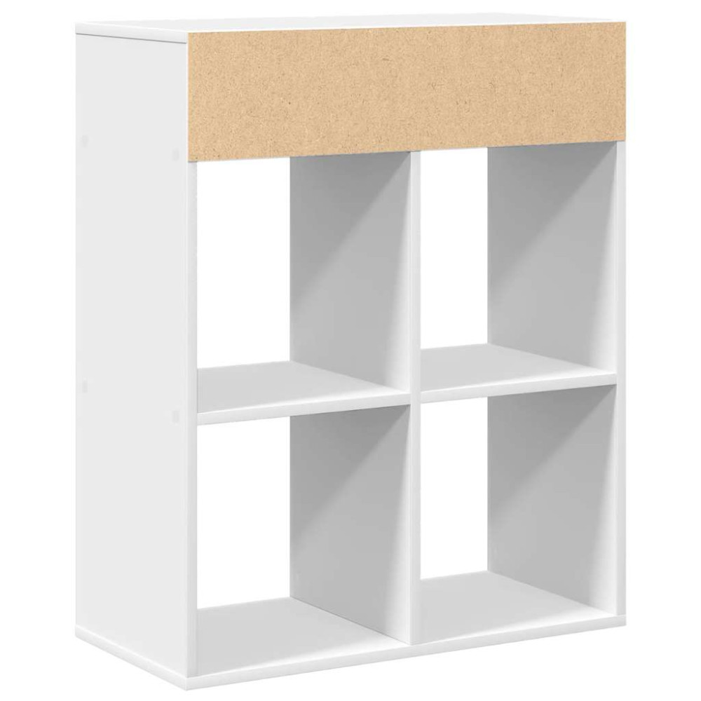 Produktbild för Bokhylla vit 66x31x80 cm spånskiva