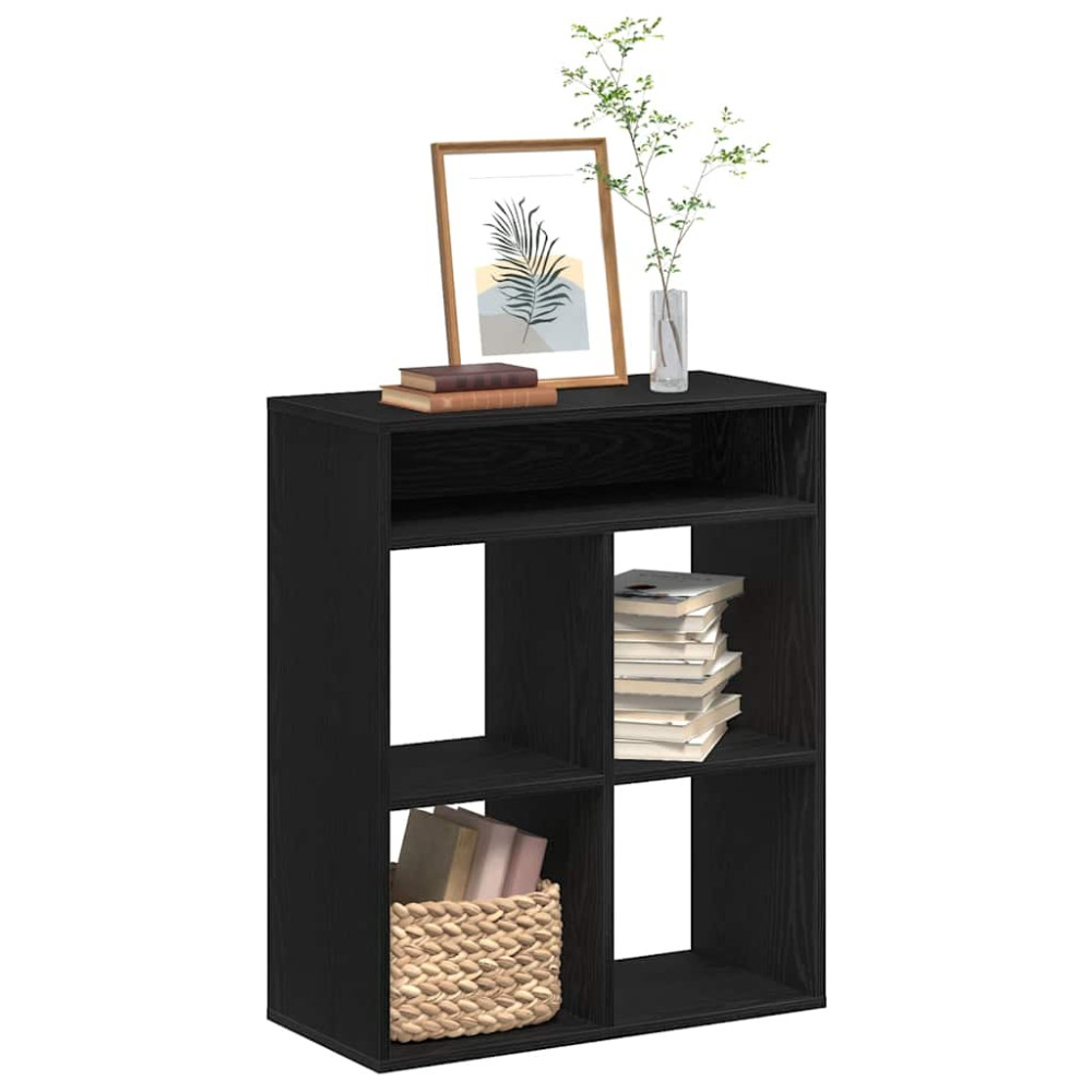 Produktbild för Bokhylla svart 66x31x80 cm konstruerat trä