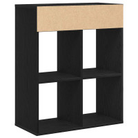 Produktbild för Bokhylla svart 66x31x80 cm konstruerat trä