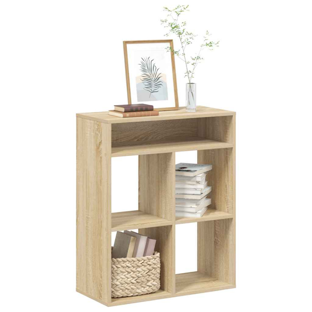 Produktbild för Bokhylla sonoma-ek 66x31x80 cm konstruerat trä