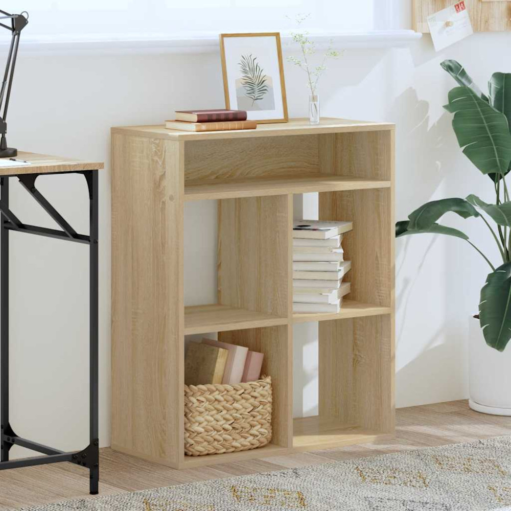 Produktbild för Bokhylla sonoma-ek 66x31x80 cm konstruerat trä