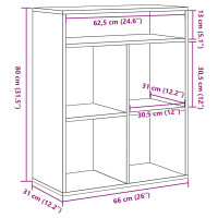 Produktbild för Bokhylla sonoma-ek 66x31x80 cm konstruerat trä