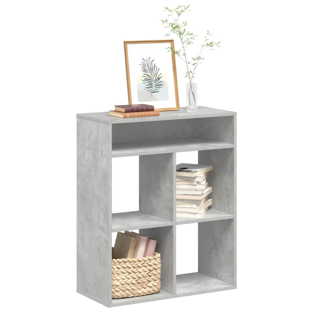 Produktbild för Bokhylla betonggrå 66x31x80 cm konstruerat trä