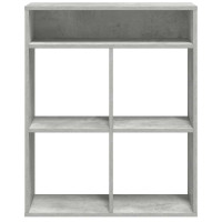 Produktbild för Bokhylla betonggrå 66x31x80 cm konstruerat trä