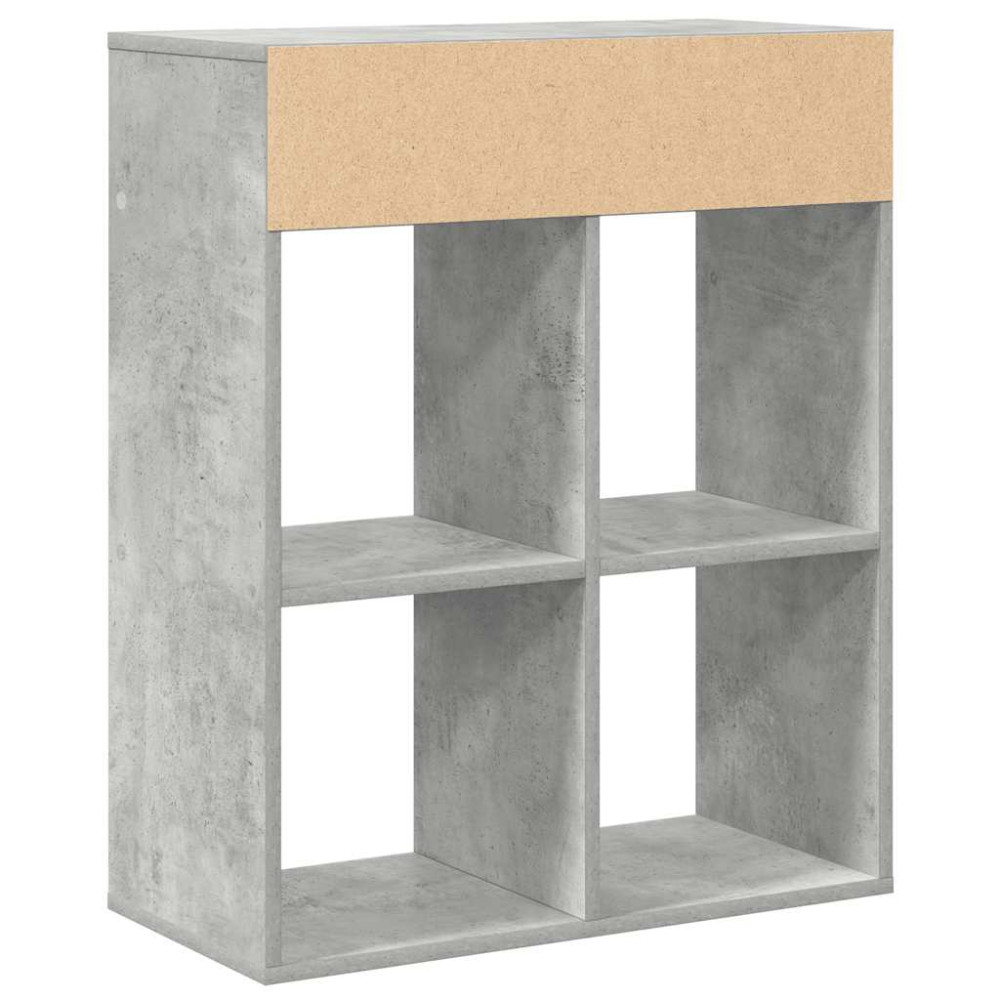 Produktbild för Bokhylla betonggrå 66x31x80 cm konstruerat trä