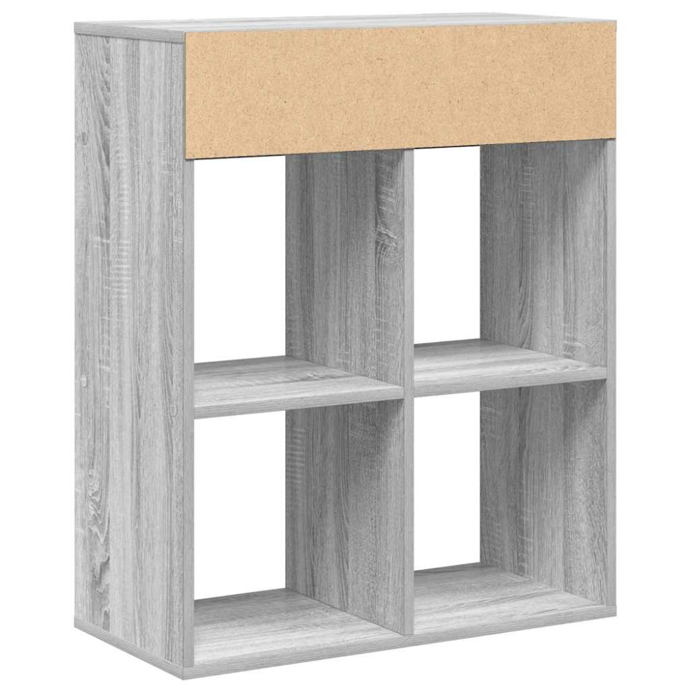 Produktbild för Bokhylla grå sonoma 66x31x80 cm konstruerat trä
