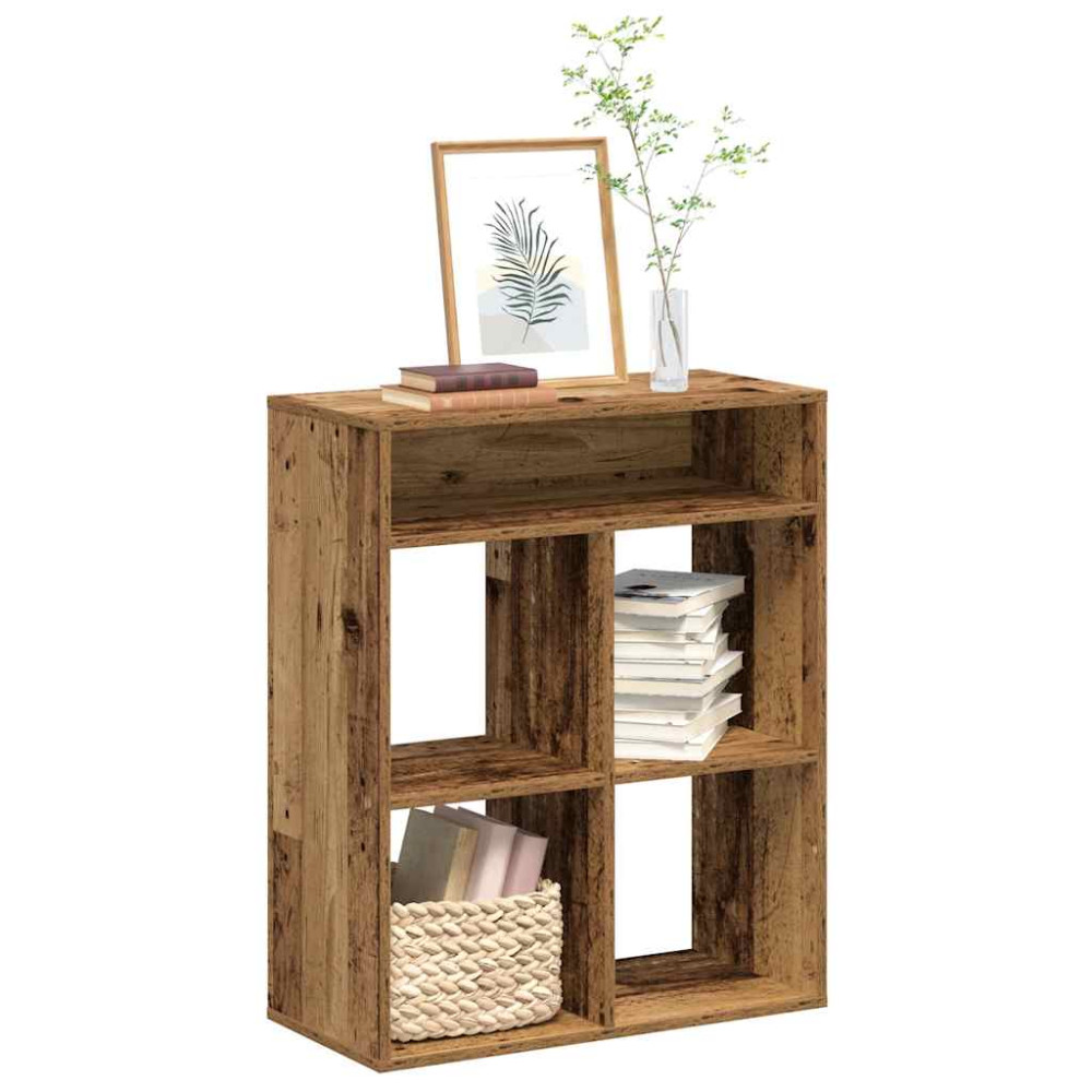 Produktbild för Bokhylla gammalt trä 66x31x80 cm konstruerat trä