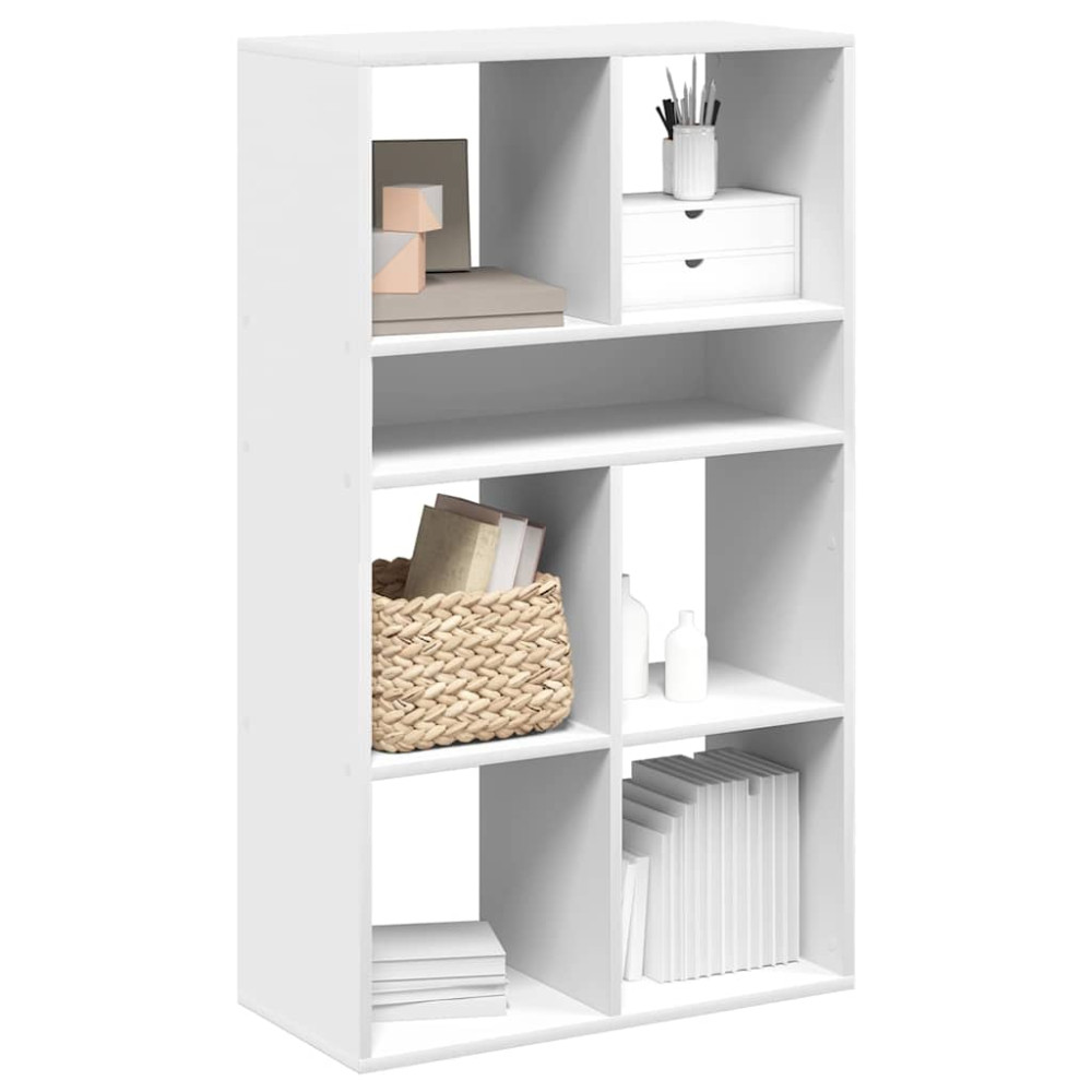 Produktbild för Bokhylla vit 66x31x112 cm spånskiva