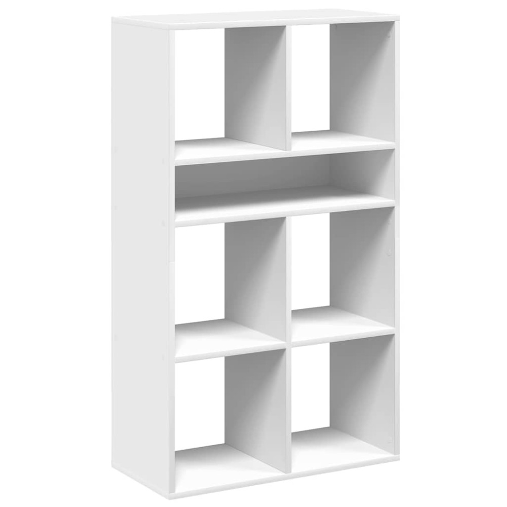 Produktbild för Bokhylla vit 66x31x112 cm spånskiva