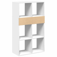 Produktbild för Bokhylla vit 66x31x112 cm spånskiva