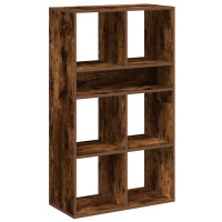Produktbild för Bokhylla rökfärgad ek 66x31x112 cm konstruerat trä