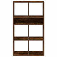 Produktbild för Bokhylla rökfärgad ek 66x31x112 cm konstruerat trä