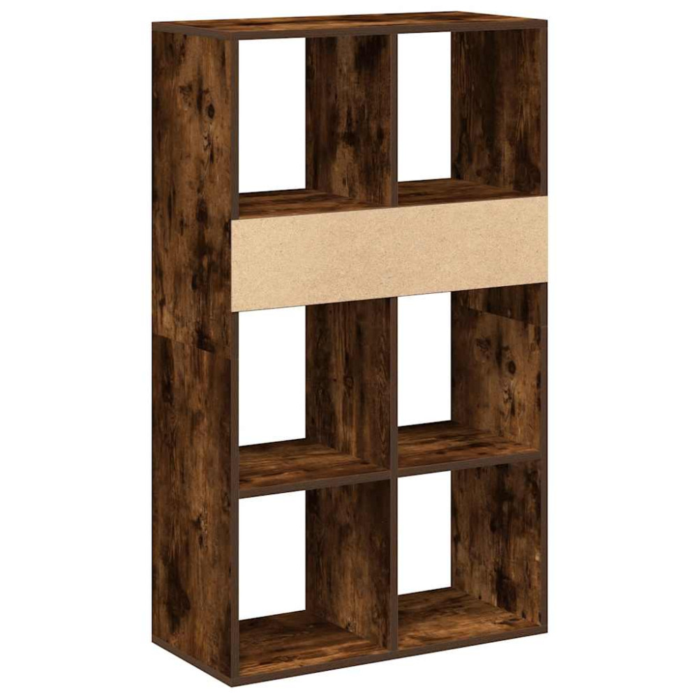 Produktbild för Bokhylla rökfärgad ek 66x31x112 cm konstruerat trä