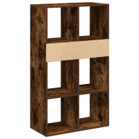 Produktbild för Bokhylla rökfärgad ek 66x31x112 cm konstruerat trä