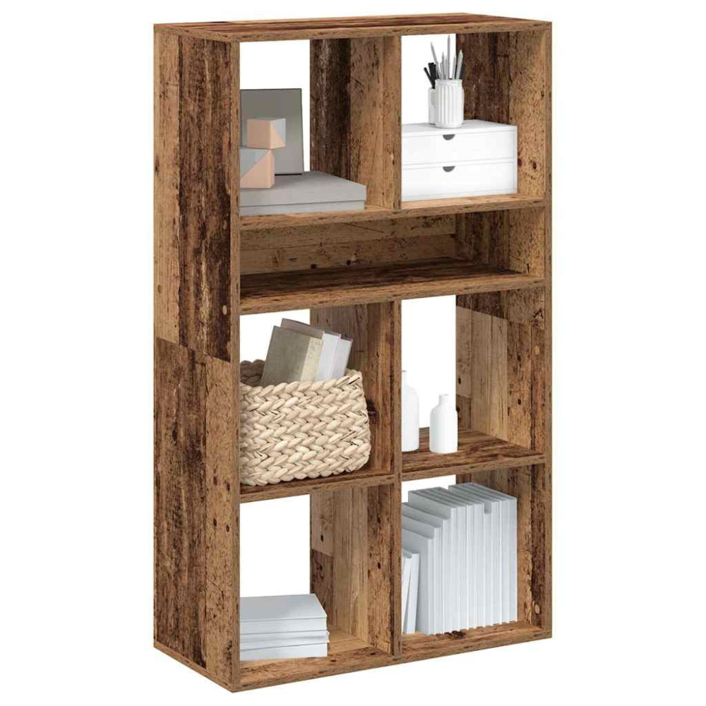 Produktbild för Bokhylla gammalt trä 66x31x112 cm konstruerat trä