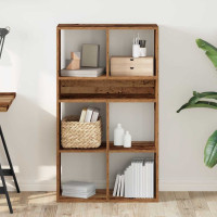 Produktbild för Bokhylla gammalt trä 66x31x112 cm konstruerat trä