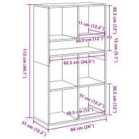 Produktbild för Bokhylla gammalt trä 66x31x112 cm konstruerat trä