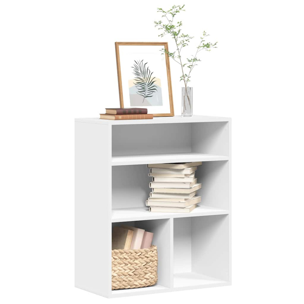Produktbild för Bokhylla vit 60x30x71,5 cm konstruerat trä