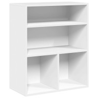 Produktbild för Bokhylla vit 60x30x71,5 cm konstruerat trä