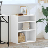 Produktbild för Bokhylla vit 60x30x71,5 cm konstruerat trä