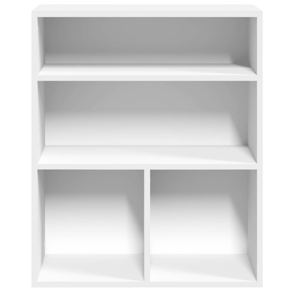 Produktbild för Bokhylla vit 60x30x71,5 cm konstruerat trä