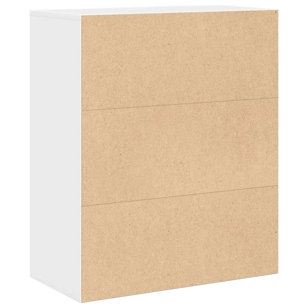 Produktbild för Bokhylla vit 60x30x71,5 cm konstruerat trä