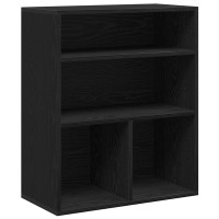 Produktbild för Bokskåp svart 60x30x71,5 cm konstruerat trä
