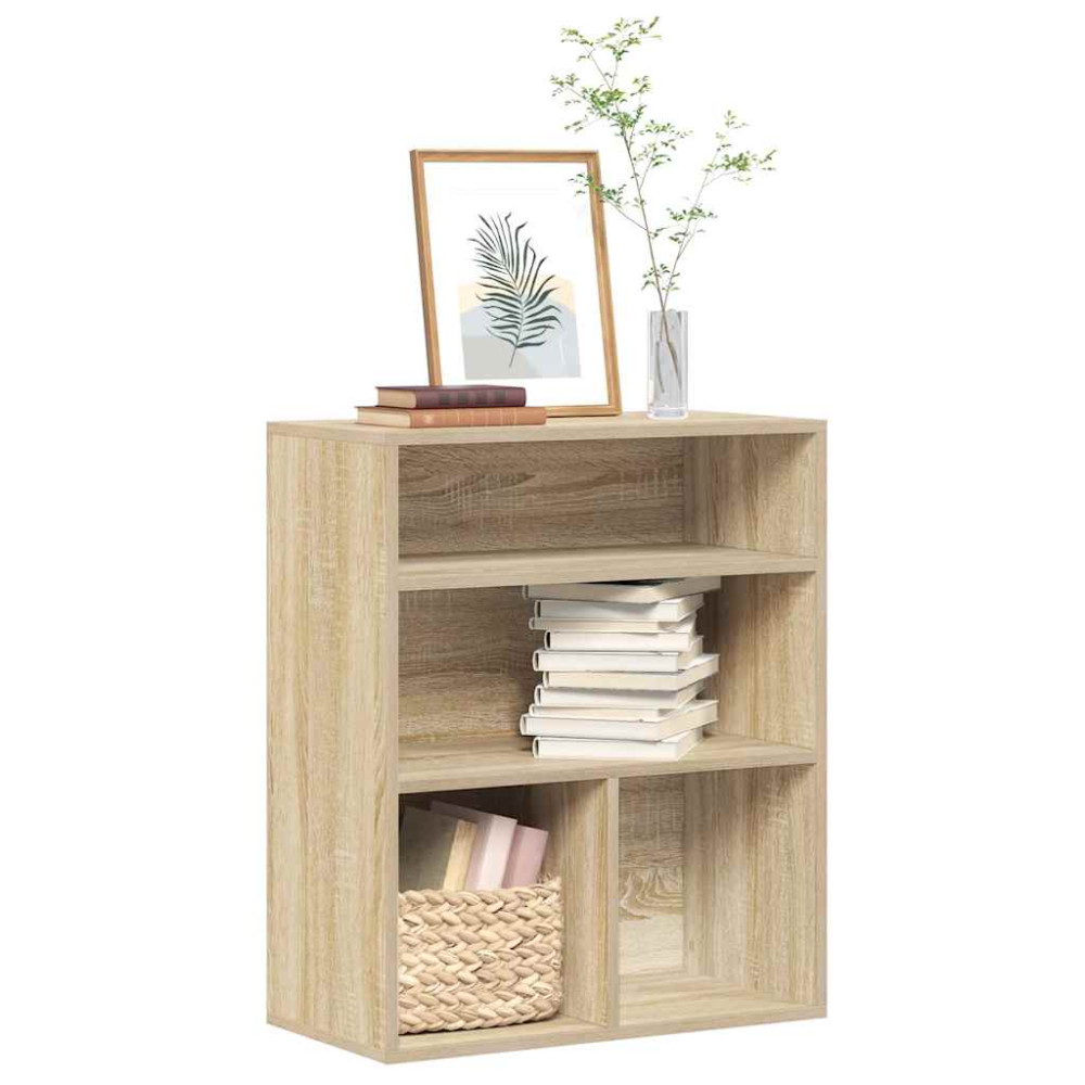 Produktbild för Bokhylla sonoma-ek 60x30x71,5 cm spånskiva
