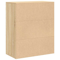 Produktbild för Bokhylla sonoma-ek 60x30x71,5 cm spånskiva
