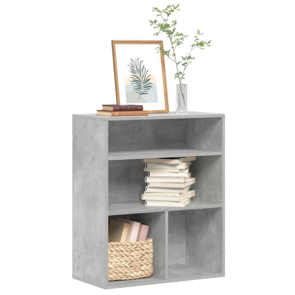 Produktbild för Bokhylla betonggrå 60x30x71,5 cm konstruerat trä
