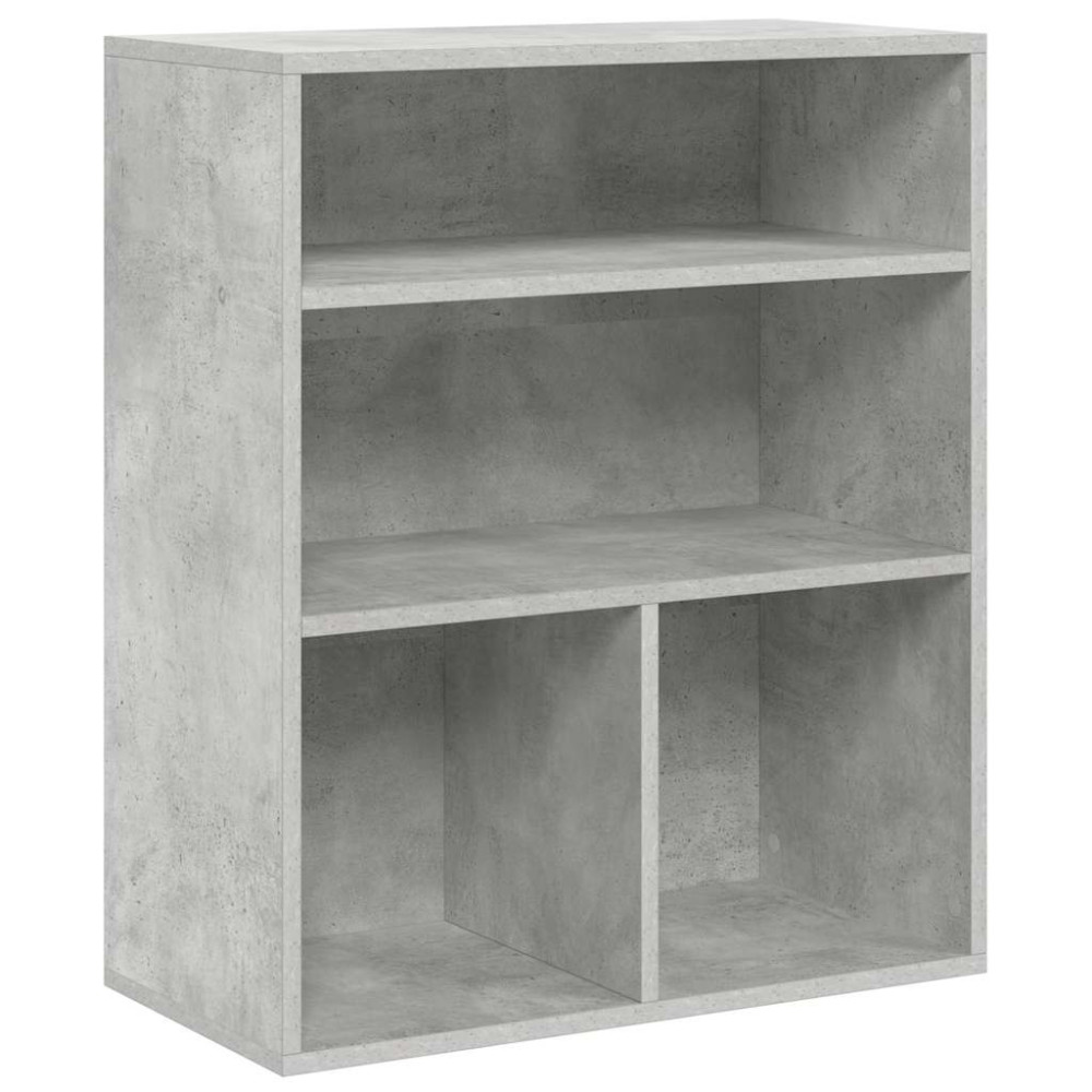 Produktbild för Bokhylla betonggrå 60x30x71,5 cm konstruerat trä